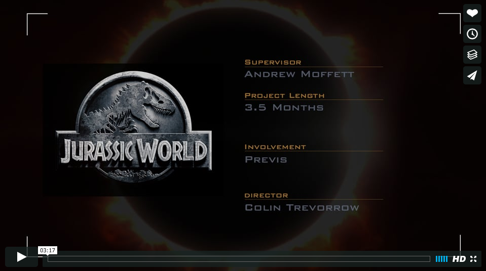Jurassic World Previs Reel